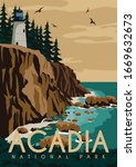 acadia national park background.... | Shutterstock .eps vector #1669632673