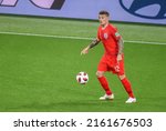 Small photo of Moscow, Russia – July 3, 2018. England national football team right-back Kieran Trippier in action during World Cup 2018 Round of 16 match Colombia vs England.