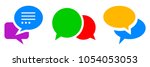 set of communication icons in a ... | Shutterstock .eps vector #1054053053