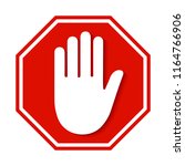 stop red sign icon with white... | Shutterstock .eps vector #1164766906