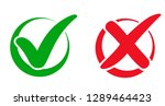 set check mark and cross in... | Shutterstock .eps vector #1289464423