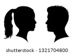 man and woman face silhouette.... | Shutterstock .eps vector #1321704800