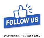 Follow Us Icon With Hand  ...