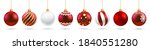 set red christmas ball and... | Shutterstock .eps vector #1840551280