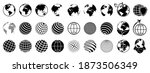earth set icons  globes with... | Shutterstock .eps vector #1873506349