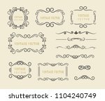 vintage vector set. floral... | Shutterstock .eps vector #1104240749