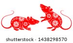 rat  chinese zodiac symbol of... | Shutterstock .eps vector #1438298570
