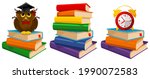 set of colorful books and other ... | Shutterstock .eps vector #1990072583