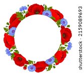 Round Frame With Red Poppy...