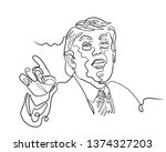  sketch caricature of donald... | Shutterstock . vector #1374327203