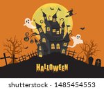 halloween image vector... | Shutterstock .eps vector #1485454553