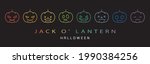 Jack O Lantern Vector Icon Set. ...