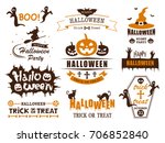 happy halloween vector vintage... | Shutterstock .eps vector #706852840