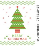 merry christmas and happy new... | Shutterstock .eps vector #754610419
