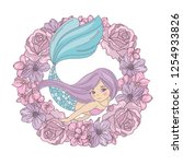 flower mermaid floral wreath... | Shutterstock .eps vector #1254933826