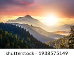 Sunset Landscape With High...