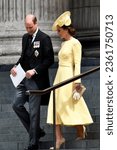 Small photo of London, United Kingdom - June 6th 2022. Prince William and Princess Catherine attend the Platinum Jubilee Service of Thanks Giving at St Paul's Cathedral