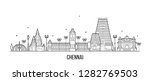 Chennai skyline, Tamil Nadu, India. This illustration represents the city with its most notable buildings. Vector is fully editable, every object is holistic and movable