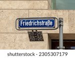 Small photo of street name Friedrichstrasse - engl: Frederick street - in detail in the city of Wiesbaden, Hesse, Germany