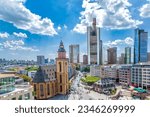 view to skyline of Frankfurt with Hauptwache  in Frankfurt