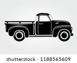 Vintage Pickup  Truck. Vector...