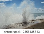Small photo of Surf from Hurricane Fiona, 2022. Blowing Rocks, Jupiter Island, FL
