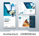 tri fold brochure design. blue... | Shutterstock .eps vector #1008008266