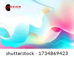 liquid color background design. ... | Shutterstock .eps vector #1734869423