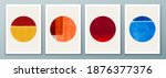 set of abstract hand painted... | Shutterstock .eps vector #1876377376