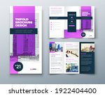 tri fold purple brochure design ... | Shutterstock .eps vector #1922404400