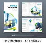 business tri fold brochure... | Shutterstock .eps vector #645753619