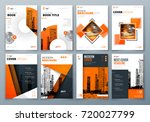 cover design set. orange... | Shutterstock .eps vector #720027799
