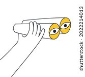 hand is holds binoculars.... | Shutterstock .eps vector #2022214013