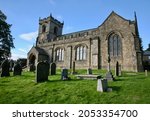 Small photo of A view of St Leonard's church in the village of Downham, Clitheroe, Lancashire, England, Europe