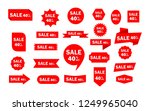 set of red sale icon banners in ... | Shutterstock .eps vector #1249965040