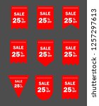 set of red sale icon banners in ... | Shutterstock .eps vector #1257297613