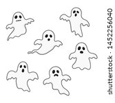 happy halloween ghosts set... | Shutterstock .eps vector #1452256040