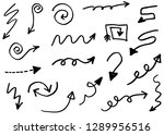 doodle vector arrows. isolated. ... | Shutterstock .eps vector #1289956516