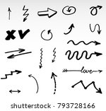 hand drawn doodle vector arrows. | Shutterstock .eps vector #793728166