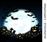 halloween night with pumpkins... | Shutterstock .eps vector #1189429066