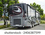 Small photo of Itasca Ellipse 450 Bus, in the Wings Hotel parking lot, Tanjung Morawa, north Sumatra, Indonesia December 2, 2023