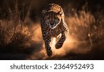 Spotted cheetah walking...