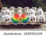 discrimination gay concept. two ... | Shutterstock . vector #1039352149