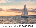 Sailboats On The Background Of...