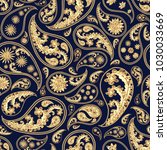 Paisley Gold And Deep Blue...