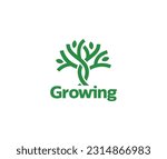 growing tree logo vector...