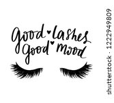 good lashes good mood. hand... | Shutterstock .eps vector #1222949809