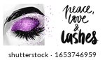 closed eye with purple glitter... | Shutterstock .eps vector #1653746959
