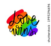 love wins. lgbt pride. gay... | Shutterstock .eps vector #1995296696