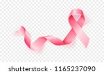 realistic pink ribbon  breast... | Shutterstock .eps vector #1165237090